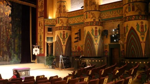 Tour Inside A Beautiful Scottish Rite Masonic Temple Freemasons Theatre Stock Footage 121266363