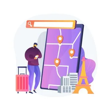 Tour navigator abstract concept vector illustration. 스톡 일러스트