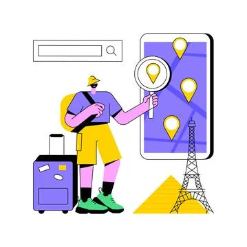 Tour navigator abstract concept vector illustration. Stock Illustration