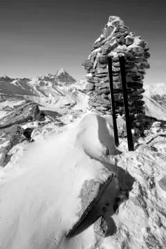Tour ski on the summit Foto stock