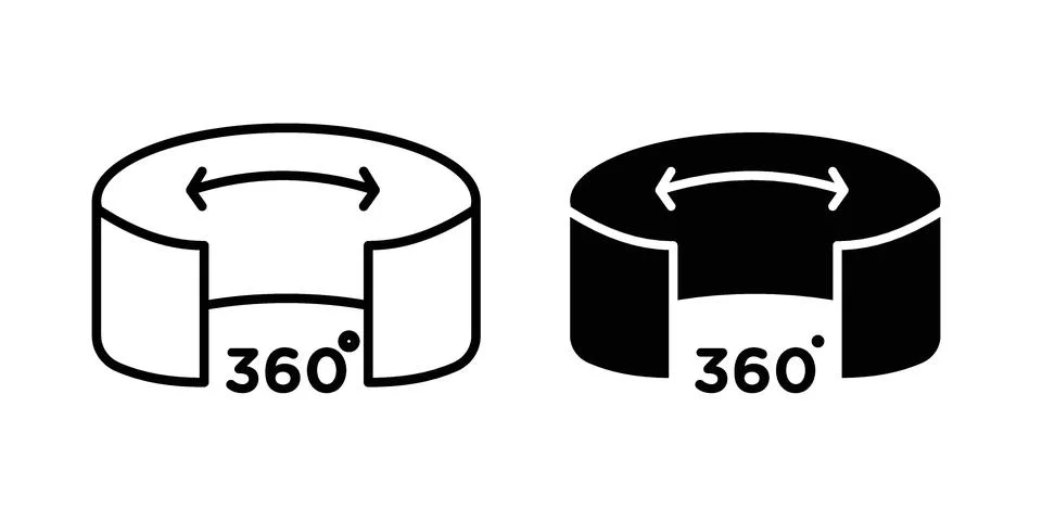 Tour virtual icon drawing lines. Silhouette style vector bundle Stock Illustration