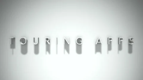 Touring apps 3D title animation white text on a white background Stock Footage 299372247