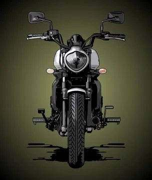 Touring bike front view vector template Stock Illustration