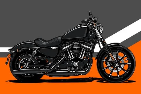 Touring bike side view vector template Stock Illustration