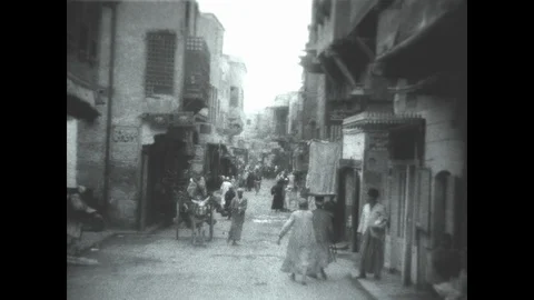 Touring Car in Old Cairo Stock Footage 89721568