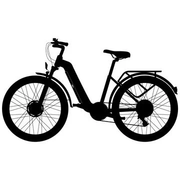 Touring Hybrid Electric Trekking E city bike for Women low step through bike Stock-Illustration