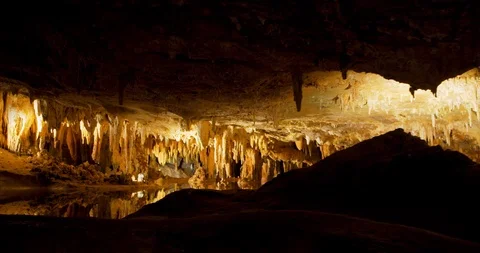 Touring the Luray Caverns, Cave Landscape 4K Stock Footage