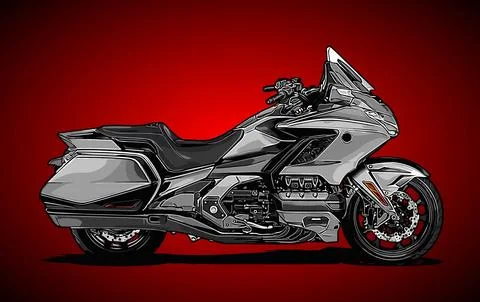 Touring motor side view vector template Stock Illustration