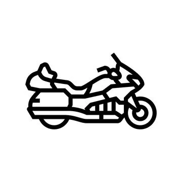 Touring motorcycle line icon vector illustration Stock Illustration
