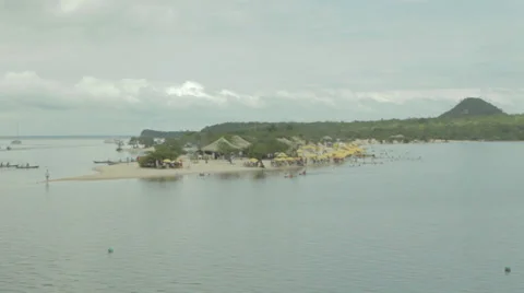 Tourism-Amazon-Brazil-alter-do-chao-para-santarem-people-beach Stock Footage 30599391