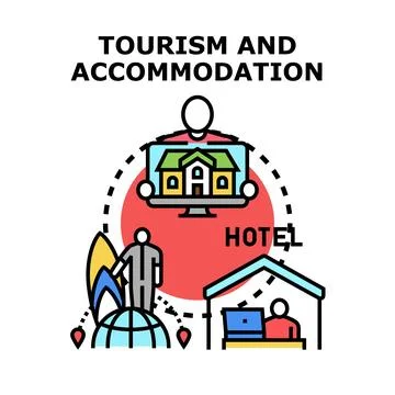 Tourism and accommodation concept vector illustration Stock Illustration