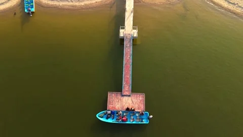 Tourism boat on a dock Stock Footage 334170757