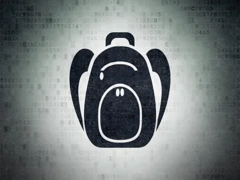Tourism concept: Backpack on Digital Data Paper background 스톡 일러스트