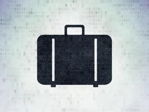 Tourism concept: Bag on Digital Data Paper background 库存插图