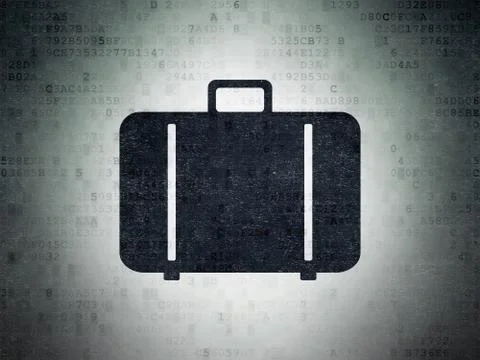Tourism concept: Bag on Digital Data Paper background Stock Illustration