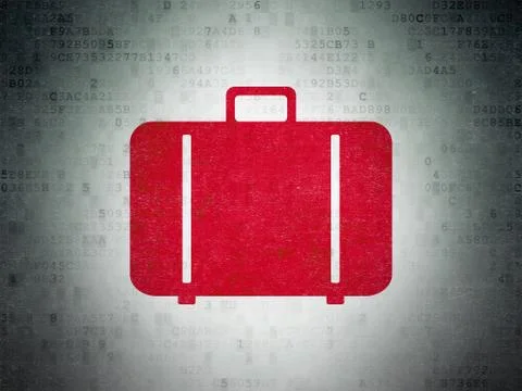 Tourism concept: Bag on Digital Data Paper background Stock Illustration