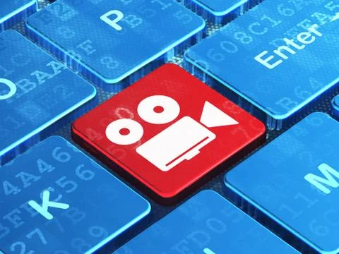 Tourism concept: Camera on computer keyboard background イラスト素材