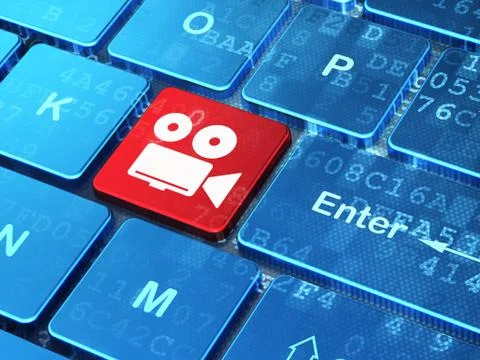 Tourism concept: Camera on computer keyboard background 스톡 일러스트