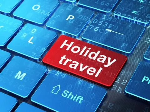 Tourism concept: Holiday Travel on computer keyboard background イラスト素材