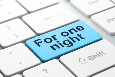 Tourism concept: For One Night on computer keyboard background Stock-Illustration