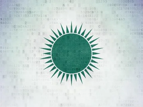 Tourism concept: Sun on Digital Data Paper background Stock Illustration