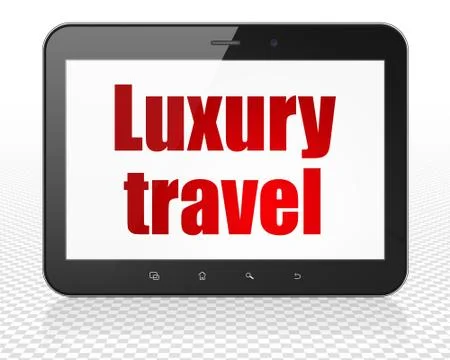 Tourism concept: Tablet Pc Computer with Luxury Travel on display Stock-Illustration