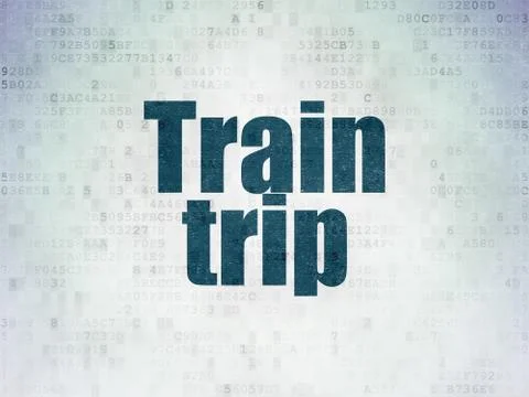 Tourism concept: Train Trip on Digital Data Paper background Stockillustratie