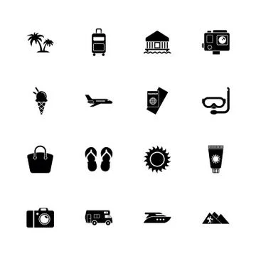 Tourism - Flat Vector Icons Stock Illustration
