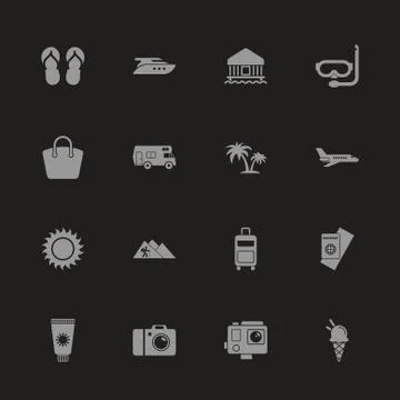 Tourism - Flat Vector Icons Stock Illustration