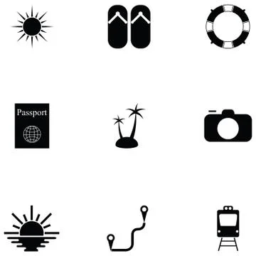 Tourism icon set Stock Illustration