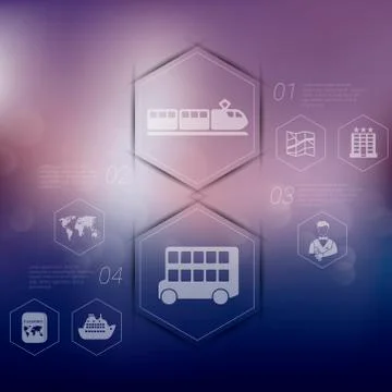 Tourism infographic with unfocused background Illustrazione stock