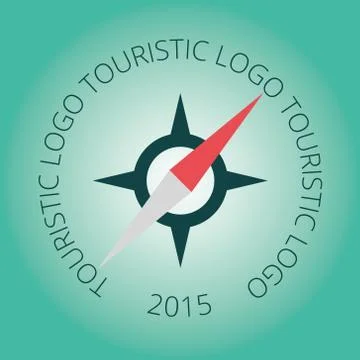 Tourism logotype, stamp, compass Stock Illustration