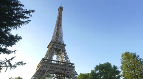 Tourism in Paris - Eiffel Tower Steady shot moving Video stock 65959574