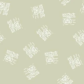 Tourism summer line seamless pattern Illustrazione stock