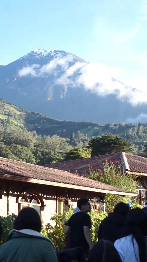 Tourism on the volcano Stock Footage 248565626