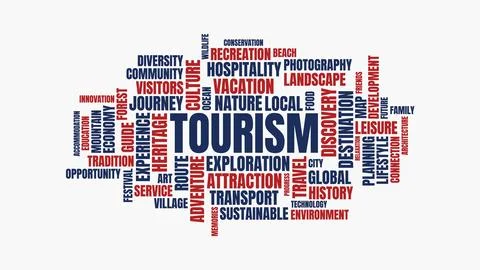 Tourism Word Cloud Vector Illustration 스톡 일러스트