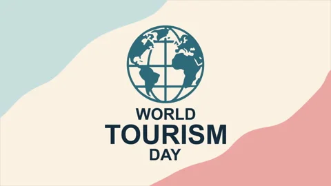 Tourism world day globe 스톡 동영상 344897212