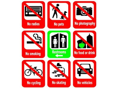 Tourist attraction rules Stock Illustration