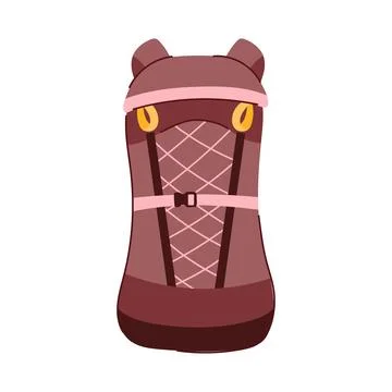 Tourist backpack camp cartoon vector illustration イラスト素材
