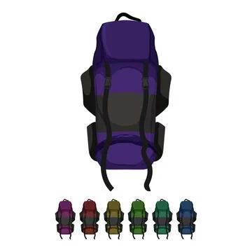 Tourist backpack camp cartoon vector graphic Stock Illustration