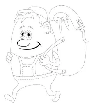 Tourist with backpack, contour Stock-Illustration