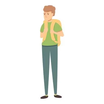 Tourist with backpack icon cartoon vector. Bag travel Illustrazione stock