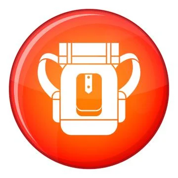 Tourist backpack icon, flat style Stock Illustration