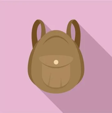 Tourist backpack icon, flat style Stock Illustration
