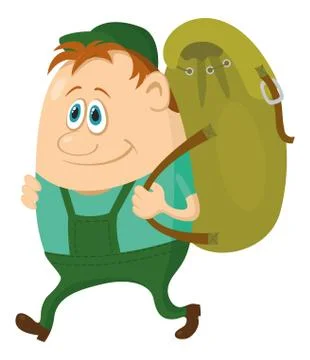 Tourist with backpack Illustrazione stock