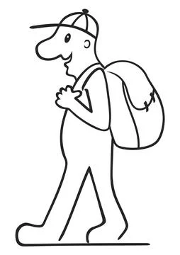 Tourist with backpack Stock Illustration