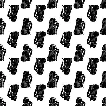 Tourist backpack pattern seamless vector 库存插图