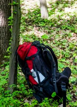 A tourist backpack Stock Photos