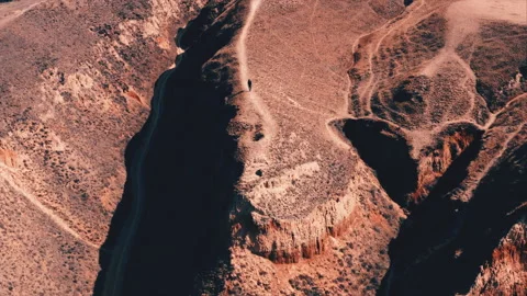 The tourist with backpack walking in the mountains Stock Footage 156641394