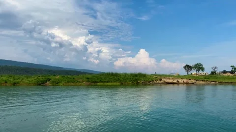 Tourist Boats Navigating Dhalai River Near Sadapathor In Sylhet Bangladesh Stock Footage 345377592